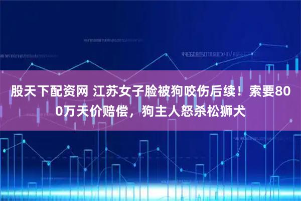 股天下配资网 江苏女子脸被狗咬伤后续！索要800万天价赔偿，狗主人怒杀松狮犬